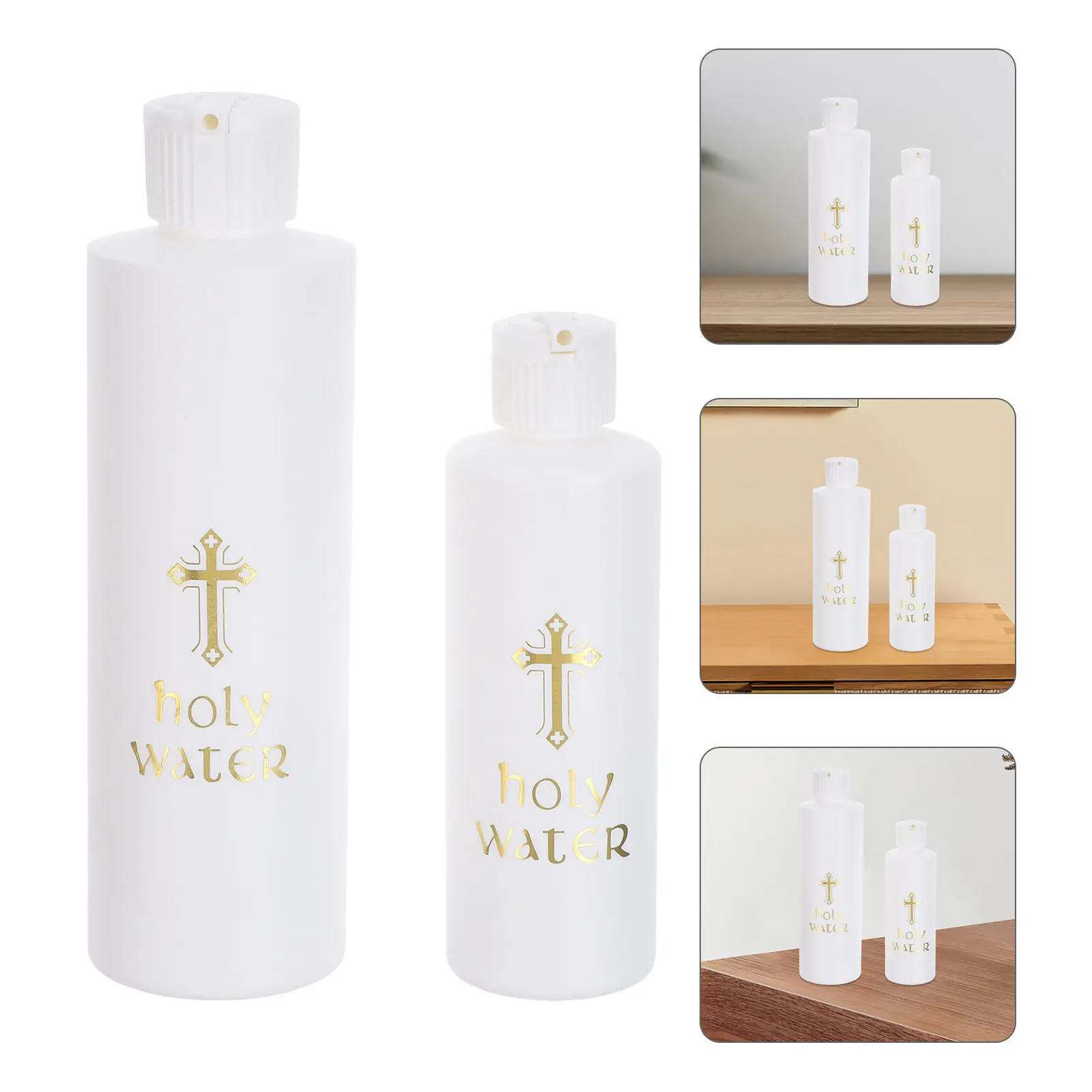 6Pcs Holy Water Bottle Cross Plastic Refillable Religious Container Easter Catholic Sacraments Church Supplies Baptism Communion