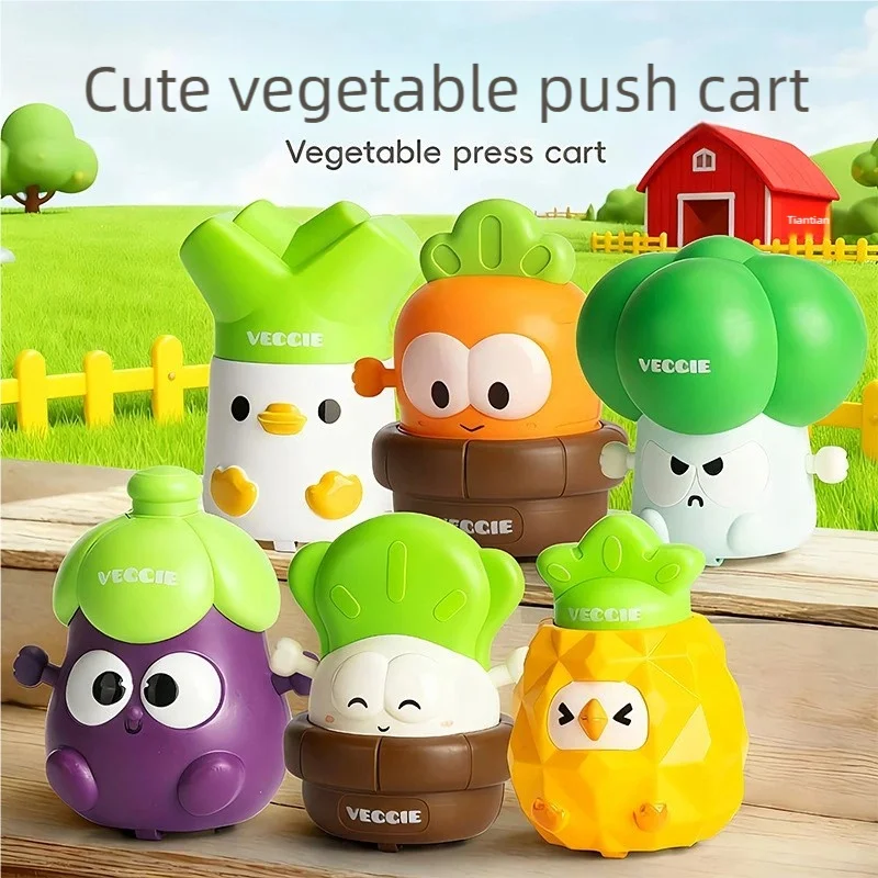 Children's Cartoon Push Inertia Toy Car, Cute Vegetable-Shaped Series Toy Car, Children's Gift Small Toy, Suitable for Christmas, Spring Festival, New Year's Day, Birthdays, Suitable for Boys and Girls Toys
