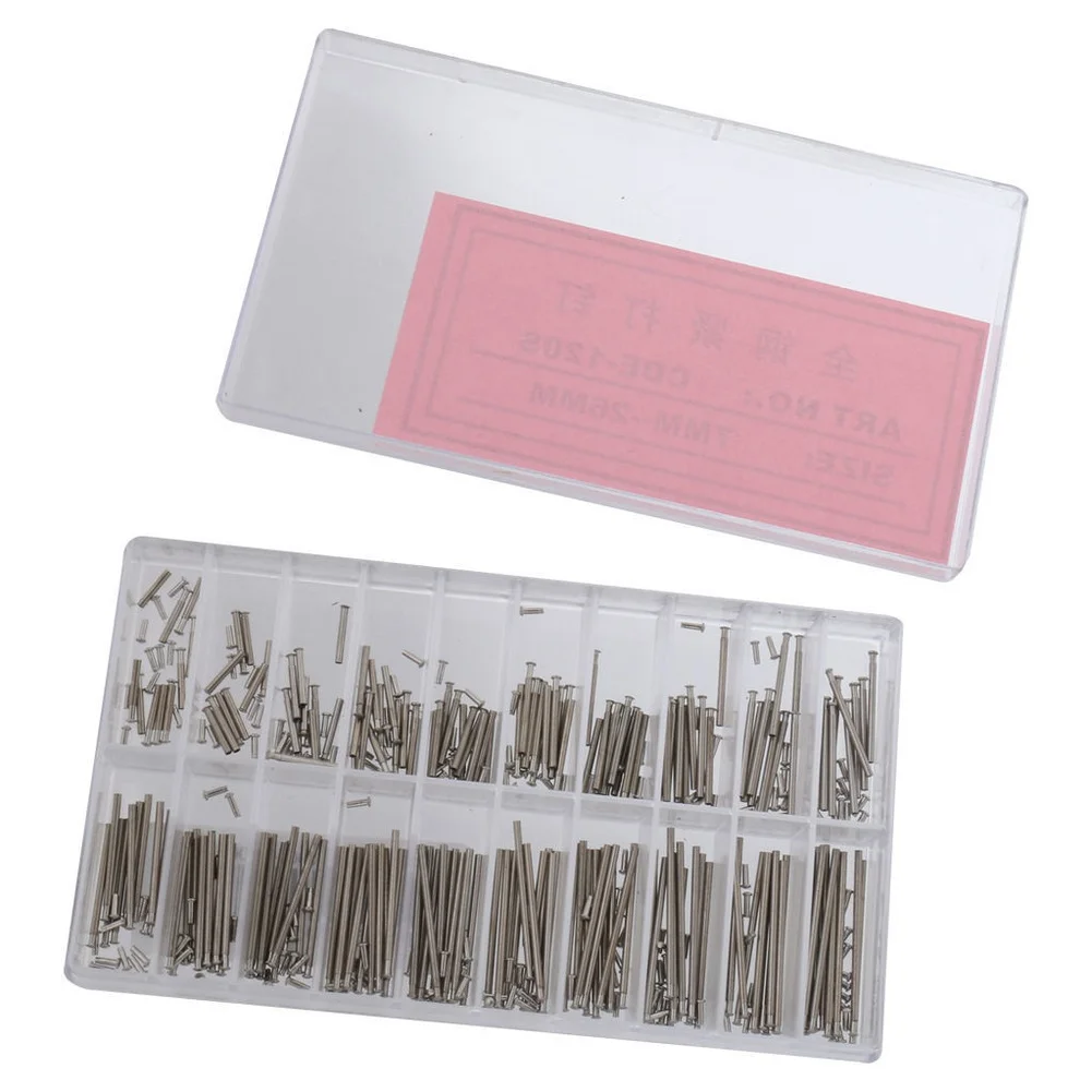 Box of Spring Bars Pins Rivet Ends for Watch Band Clasps Metal Tubes Friction Pressure Bars Seven to Twenty Six