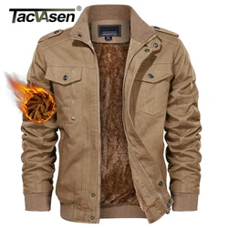 TACVASEN Men's Fleece Lined Parkas Winter Thick Warm Loose-fit Coats Full Zip Up Windbreaker Multi-Pockets Work Outdoors Jackets