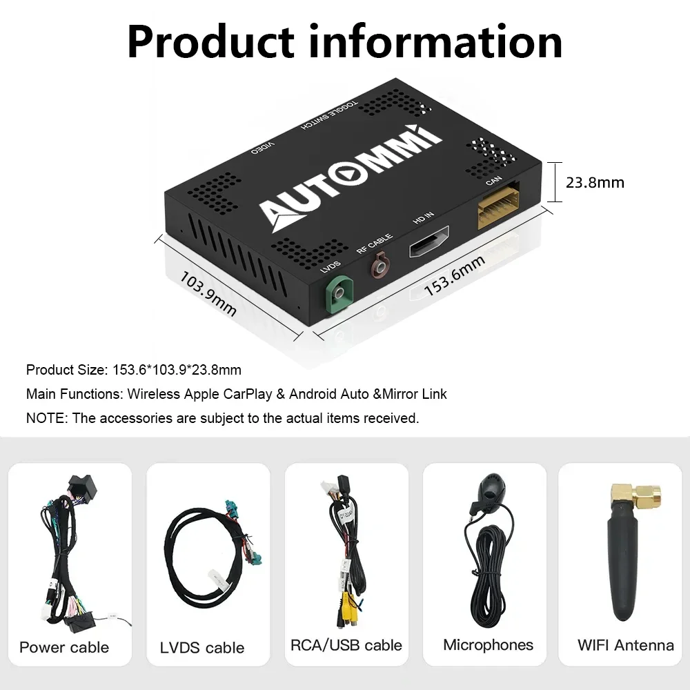 Wireless Android Auto CarPlay Module For Infiniti G37 G35 M35 M25 QX60 QX70 Q70 FX EX Car Multimedia Interface