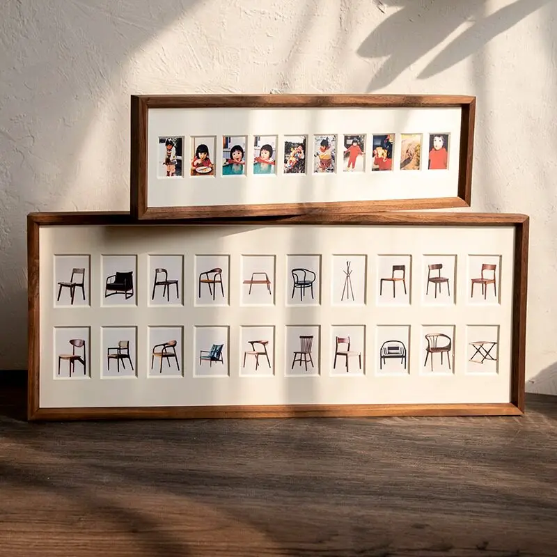 10/20 Grid Photo Collage Frame Solid Wood Picture Array for Couples DIY Square Display Frames for Wedding and Kids Photo Frames