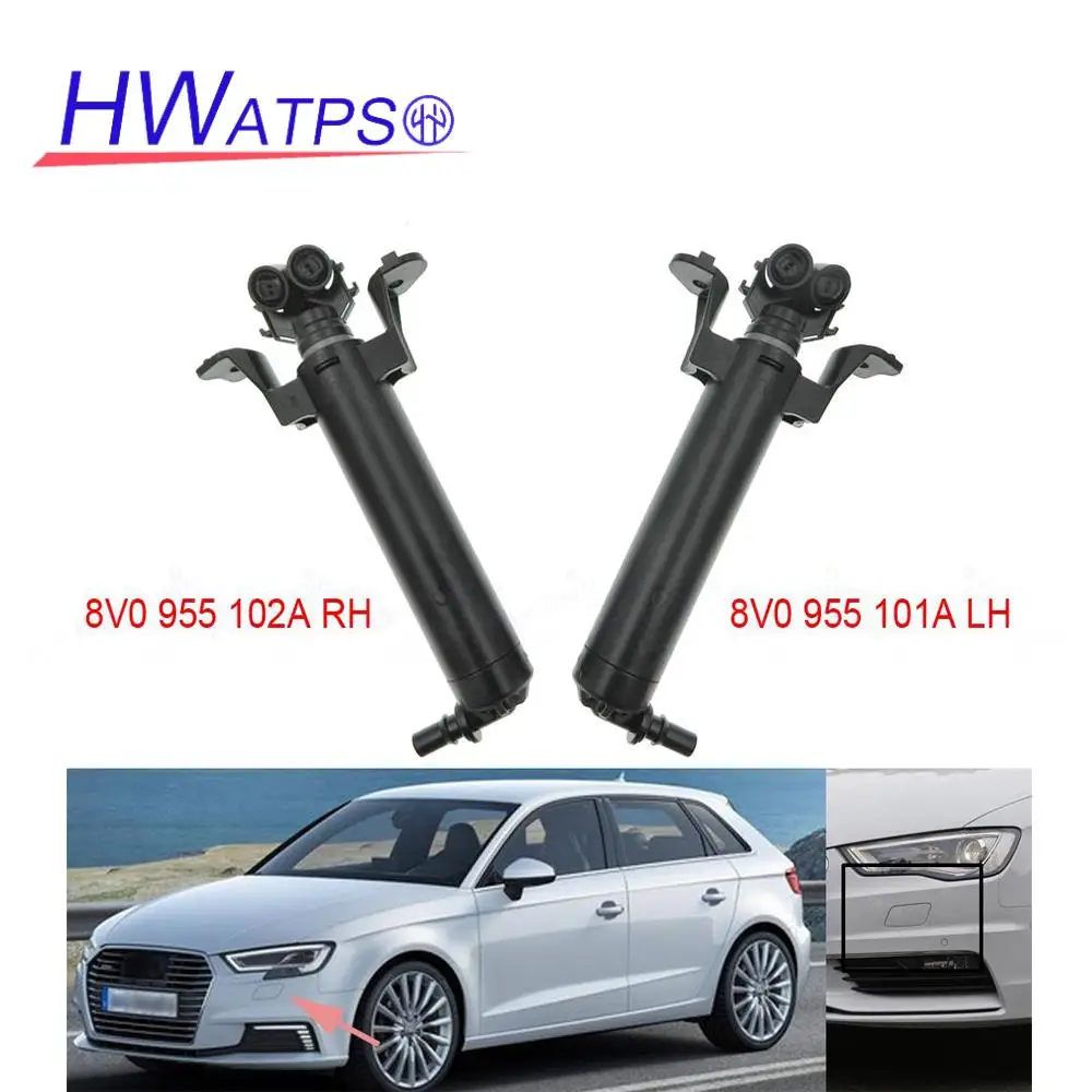 Headlights Telescopic Nozzle Spray Nozzle Left Right 8V0955101A (LH) & 8V0955102A (RH) For Audi A3 S3 RS3 2017-2021 8V0 955 101A