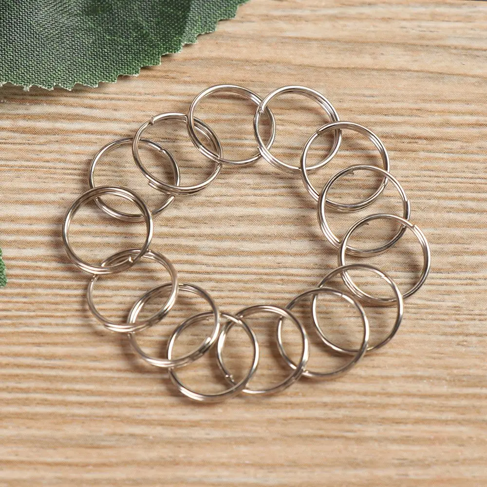 50pcs Metal Keyring Keychain Split Ring 8mm 10mm 12mm Key Holder Rings Women Men DIY Key Chains Circle DIY Pendant Tools