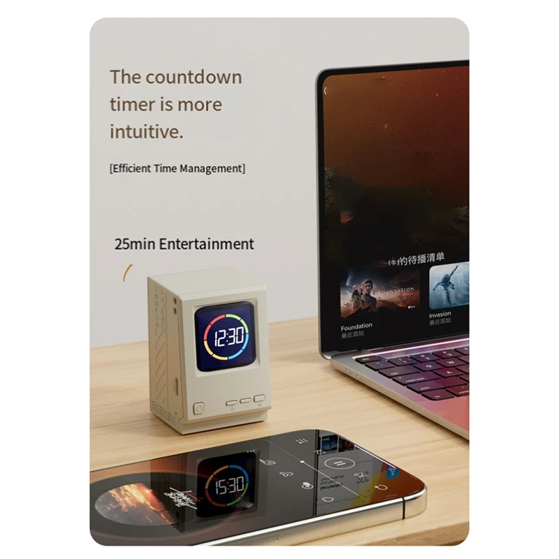 Super Sale Retro Maclock Macintosh Bluetooth Speaker with Dynamic Lyrics Display and DIY Image Projection Functionality