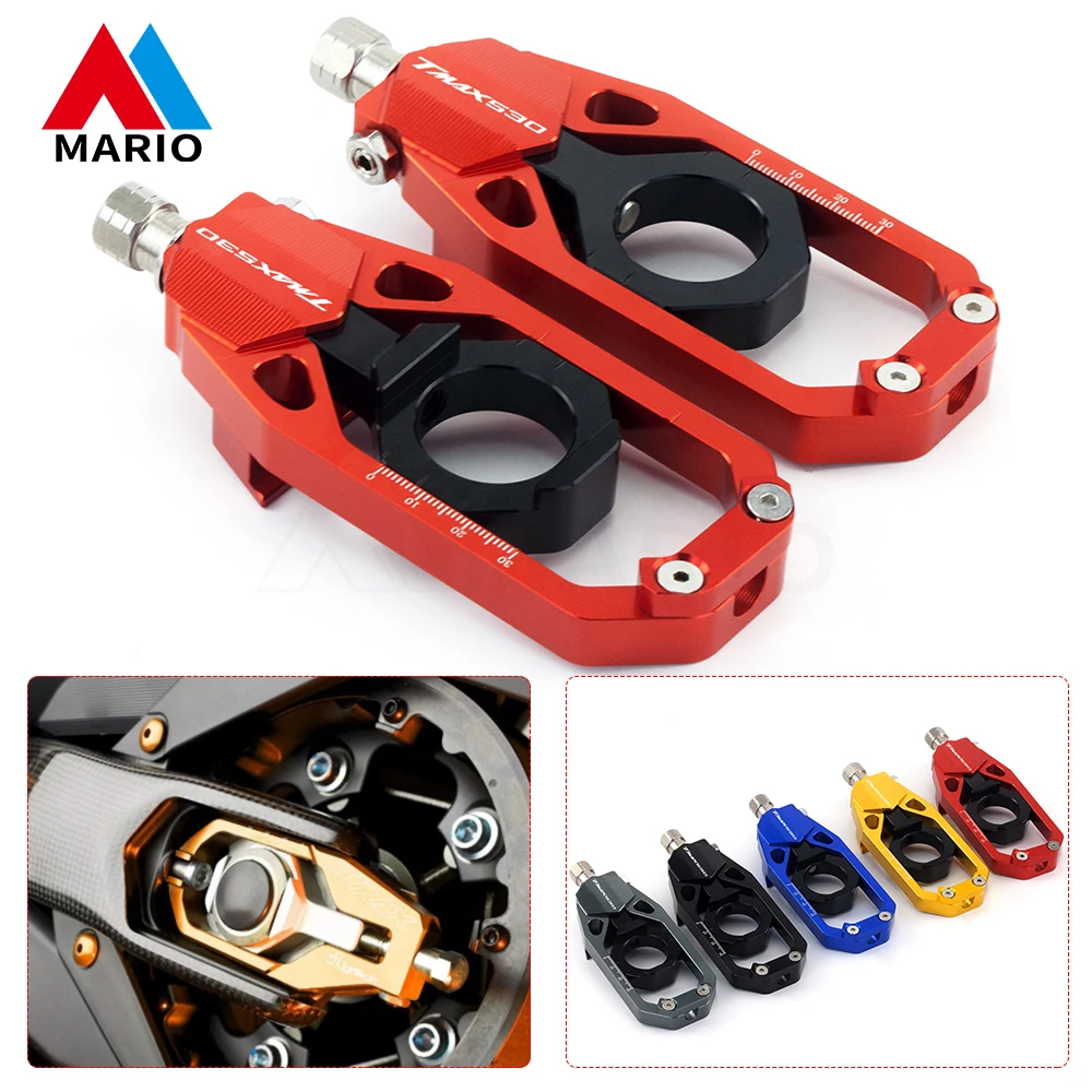 

For Yamaha TMAX530 TMAX560 Tmax 530 560 2020 2021 2022 Axle Blocks Chain Adjuster Rear Spindle Tensioners Motorcycle Accessories