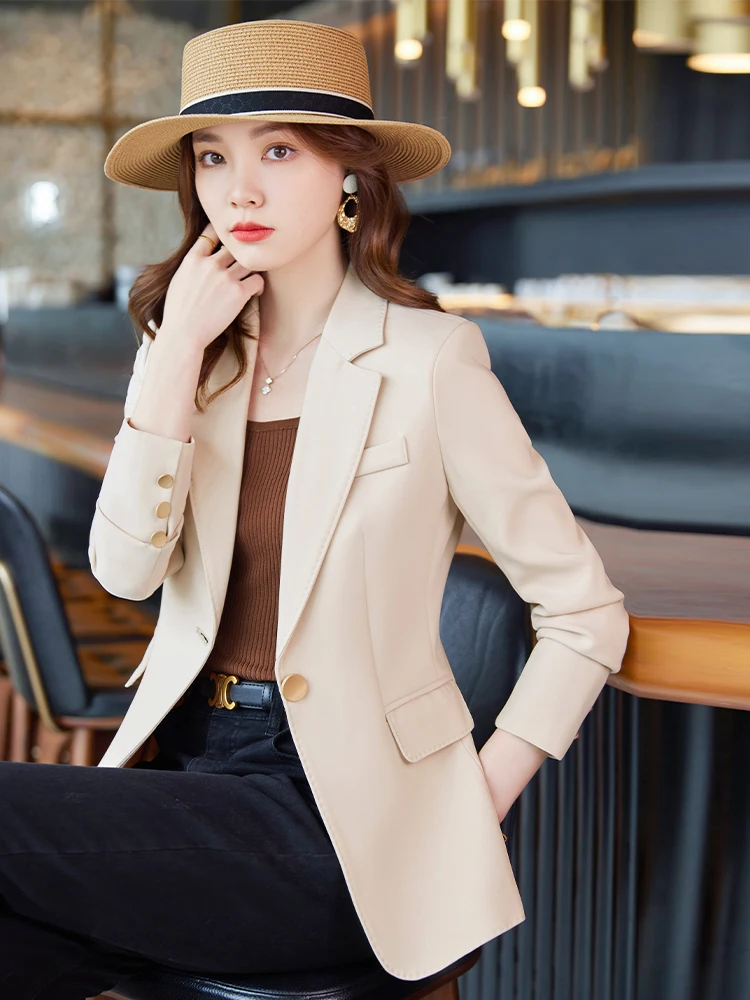 Professional Long-Sleeved Suit for Women, Elegant Temperament Show, Self-Gown, New Fashion, Autumn and Winter, 2023