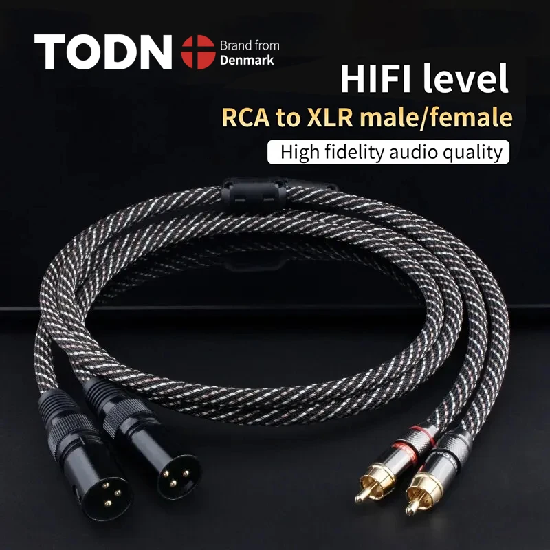CYKO HIFI 2RCA إلى 2XLR كابل الصوت 6N OFC 3Pin XLR أنثى إلى RCA كابل ذكر لخلاط مكبر الصوت