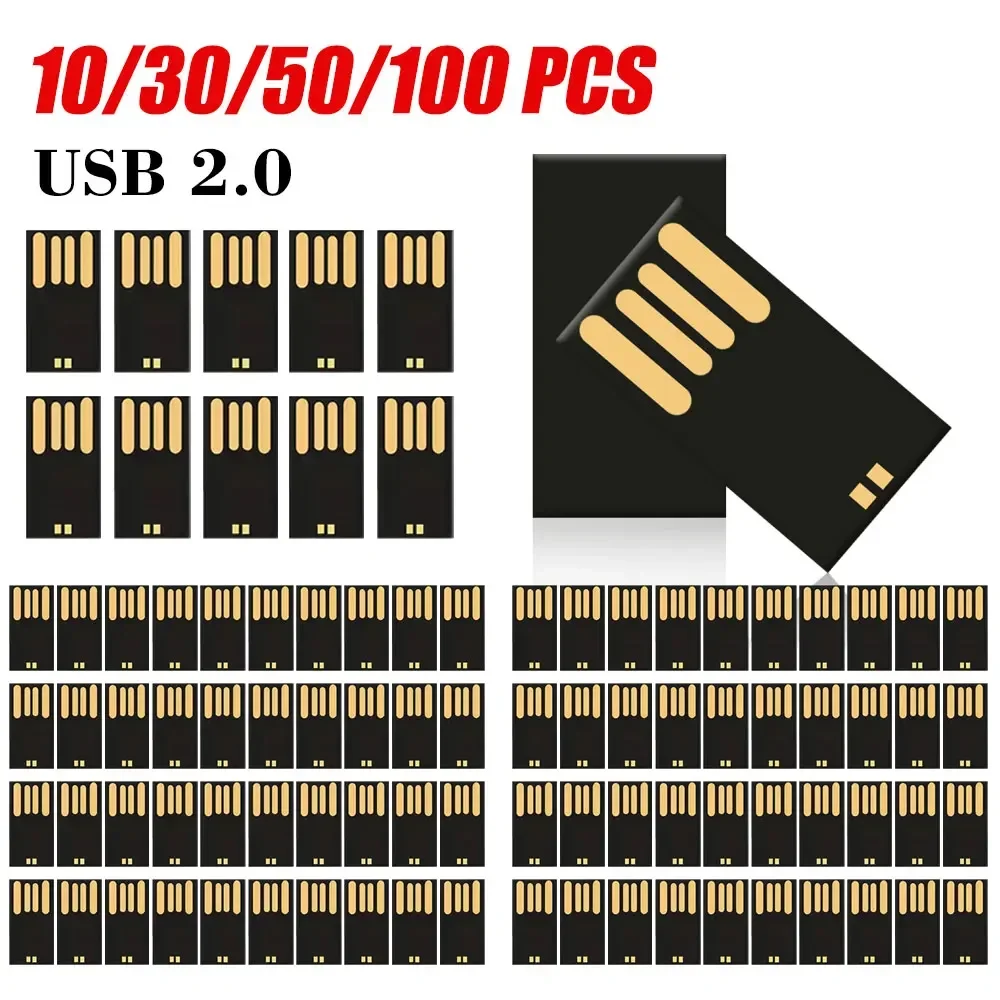 10/30/50pcs lot Fast USB2.0 chips memory flash 4GB 8GB 16GB 32GB 64GB 128GB U disk semi-finished Universal chip pendrive Factory