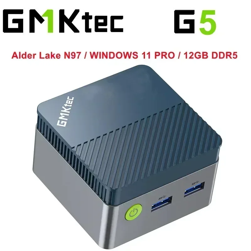 GMKtec G5 MINI PC Alder Lake N97 Windows 11 Pro 12GB DDR5 4800Mhz M.2 2242 SATA SSD WIFI 5 BT4.2 4K@60Hz HD Desk Pocket Mini Pc