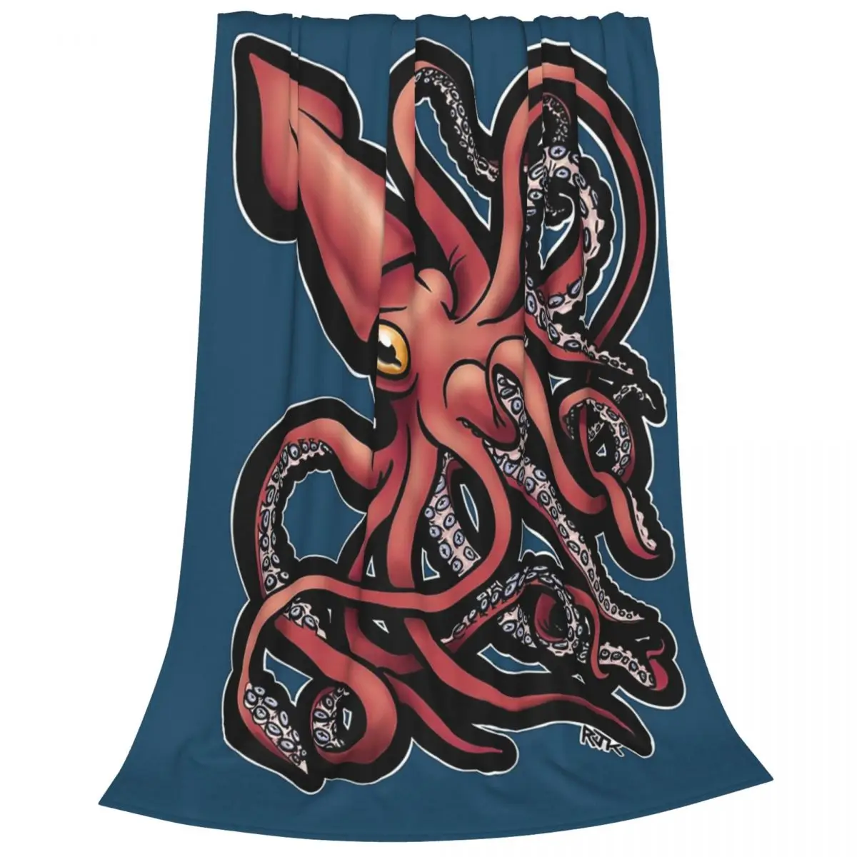 Red Giant Squid Architeuthis Blankets Fleece Portable Sofa Throw Blankets For Couch Bedding Outdoor Throws Bedspread Quilt