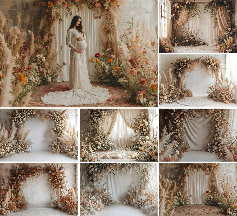 

Mehofond Photography Background Boho Arch Floral Window Adult Birthday Wedding Maternity Portrait Decor Backdrop Photo Studio