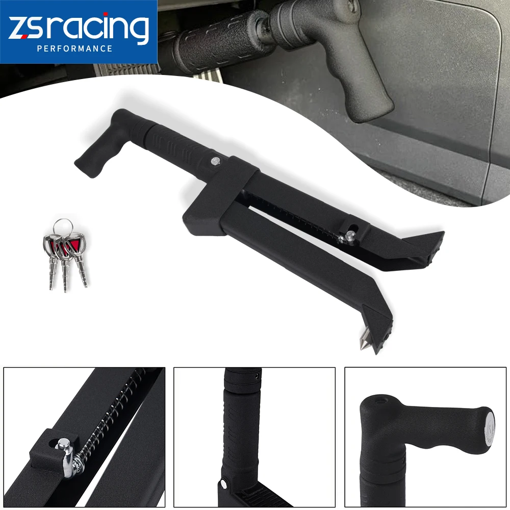 ZSRA-Brake Pedal Lock Car Anti Theft Device Auto Heavy Duty Car Lock For SUV Auto Van 5-15mm Pedal Stem Width with 3 Keys STW086