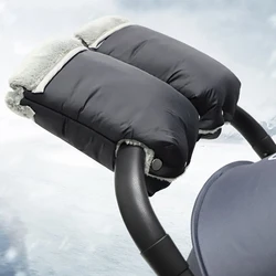 Baby Stroller Hand Muff Winter Stroller Mittens Thick Warm Hand Gloves Water-resistant Hand Warmer Universal Stroller Accessorie