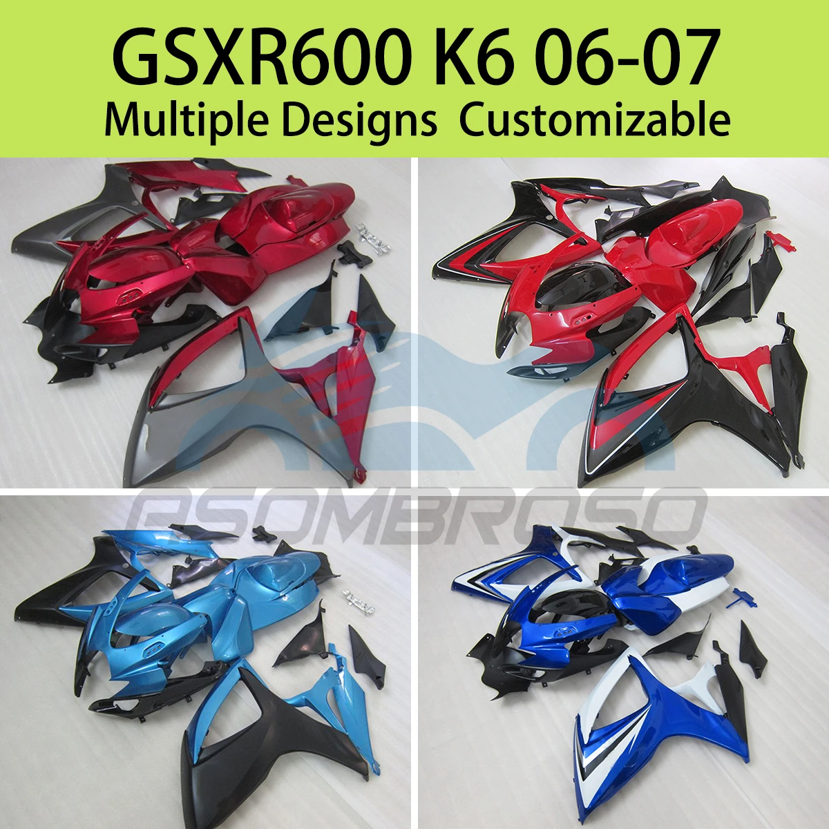 

Fairing Kit for SUZUKI GSXR 600 750 K6 06 07 Complete Motorcycle Plastic Component Fairings GSXR600 GSXR750 2006 2007