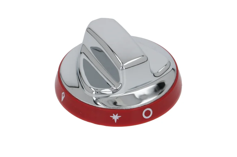 ANGELO PO 3015731 RED / CHROME CONTROL KNOB FOR HOT PLATE RANGE GAS GRILL ETC