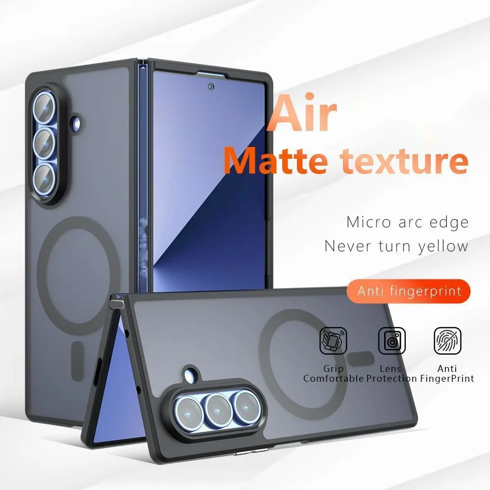 

Роскошный прозрачный чехол Magsafe для Samsung Galaxy Z Fold 7, 6, 5fold7, противоударный чехол с магнитной петлей для беспроводной зарядки