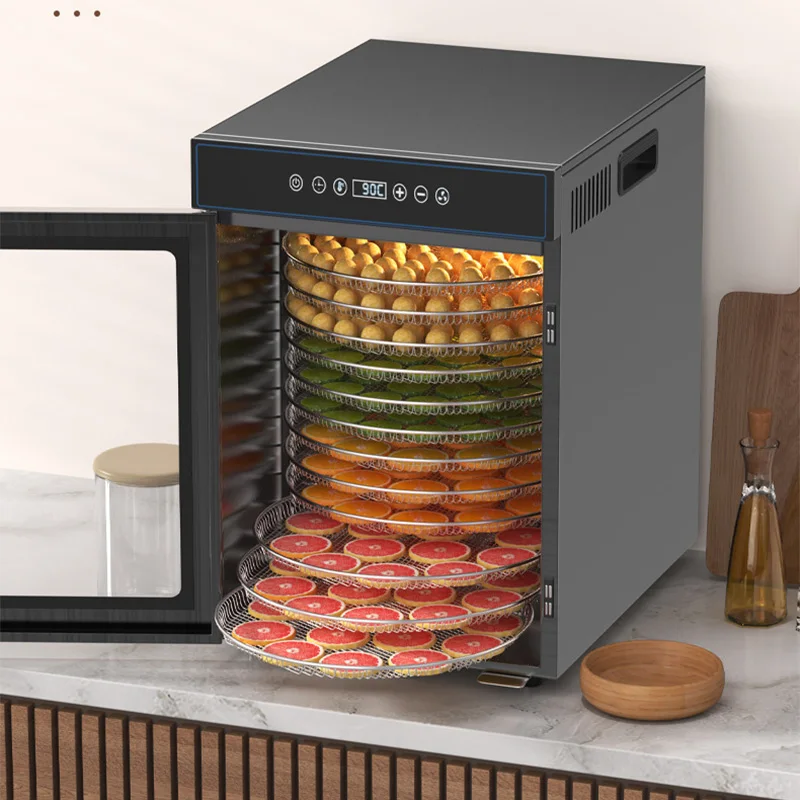 12-Tier Food Dehydrator Food & Fruit Dryer Home Use Rotary Style Vegetable, Meat, Seafood, Flower Tea & Herbal Dryer