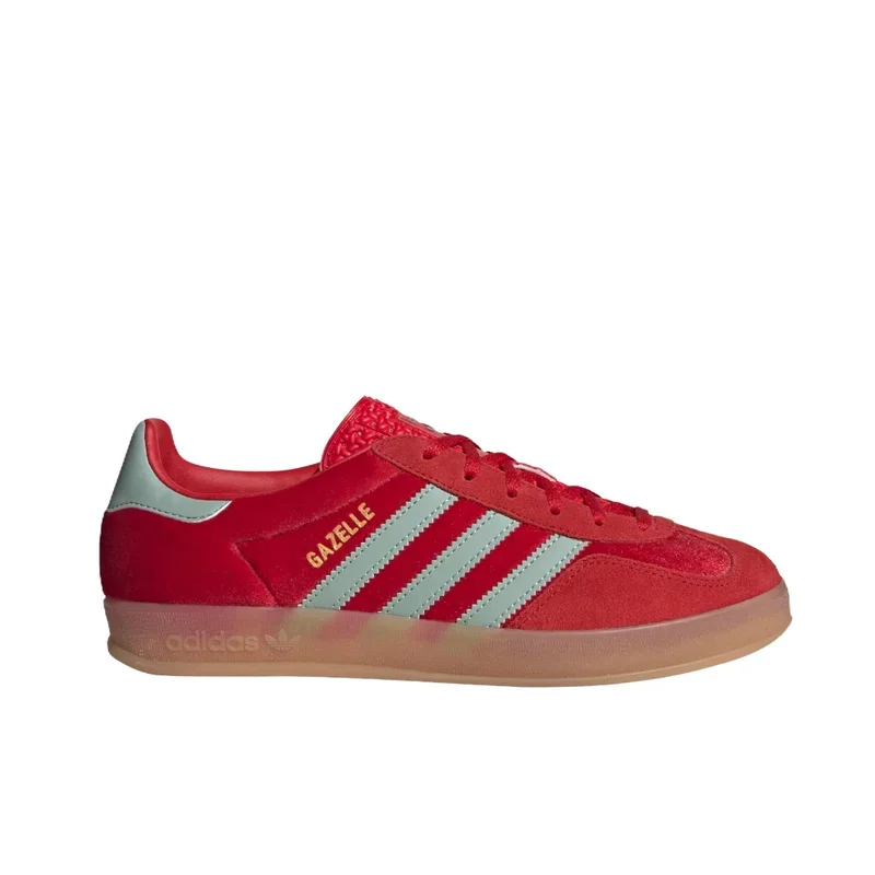 Adidas Red Cyan colorway GAZELLE INDOOR simple lightweight fashion low-top board shoes for men and women with casual shoes