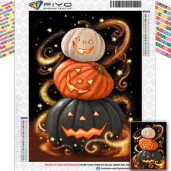 ハロウィーンのダイヤモンド絵画,新しいコレクション2022,正方形,ドリル,漫画,刺stitch,クロスステッチ,カボチャ,ラインストーン,家の装飾