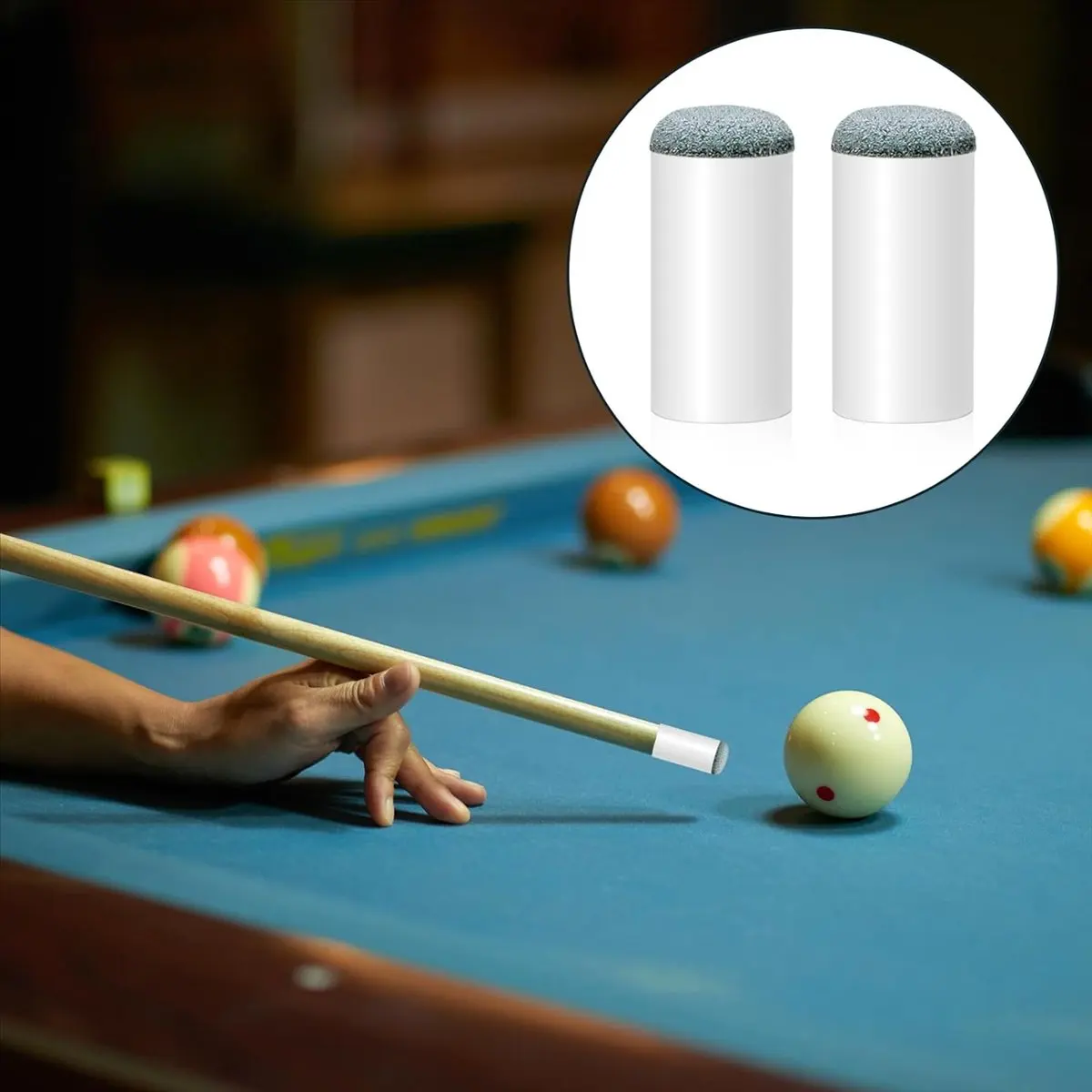 40 Pack Billiard Pool Cue Tips, Slip on Pool Cue Repair Tips Kit 12/13mm Billiard Pool Cue Stick Tips Screw on Tips-A49I view 2