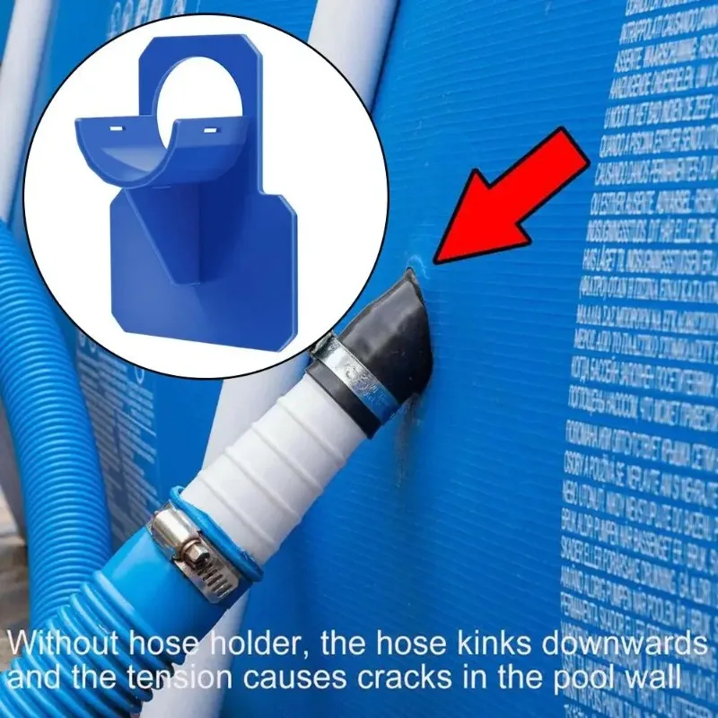 Swimming Pool Pipe Fixing Holder Supports for Intex Above Ground Pool 30-38mm Hose Outlet Mount Bracket with Tie Clamp