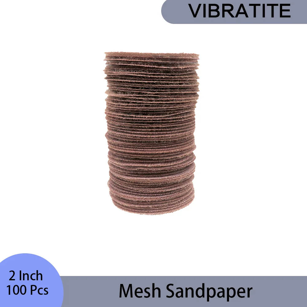 

2 Inch Mesh Sandpaper Hook and Loop 100 Pcs Assorted Grits for Sanding Composite Materials Lightweight Aluminum Cork Gypsum