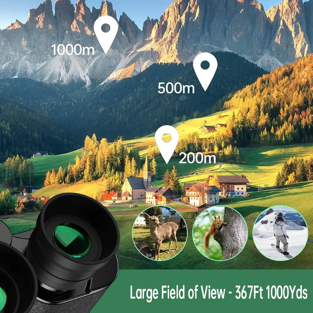 Baigish 10x42 Binoculars Long Range Professional Waterproof  Telescopes Fogproof Nitrogenfilled Bak4 Prism Original - view 5
