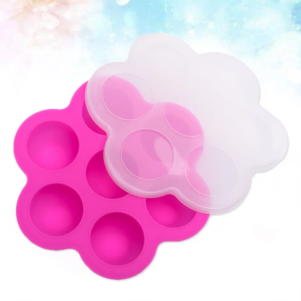 

Baby Food Storage Container 7-Cavity Silicone Freezer Tray With Lid Baking Mold Microwave Oven Safe Food Storage Tray For