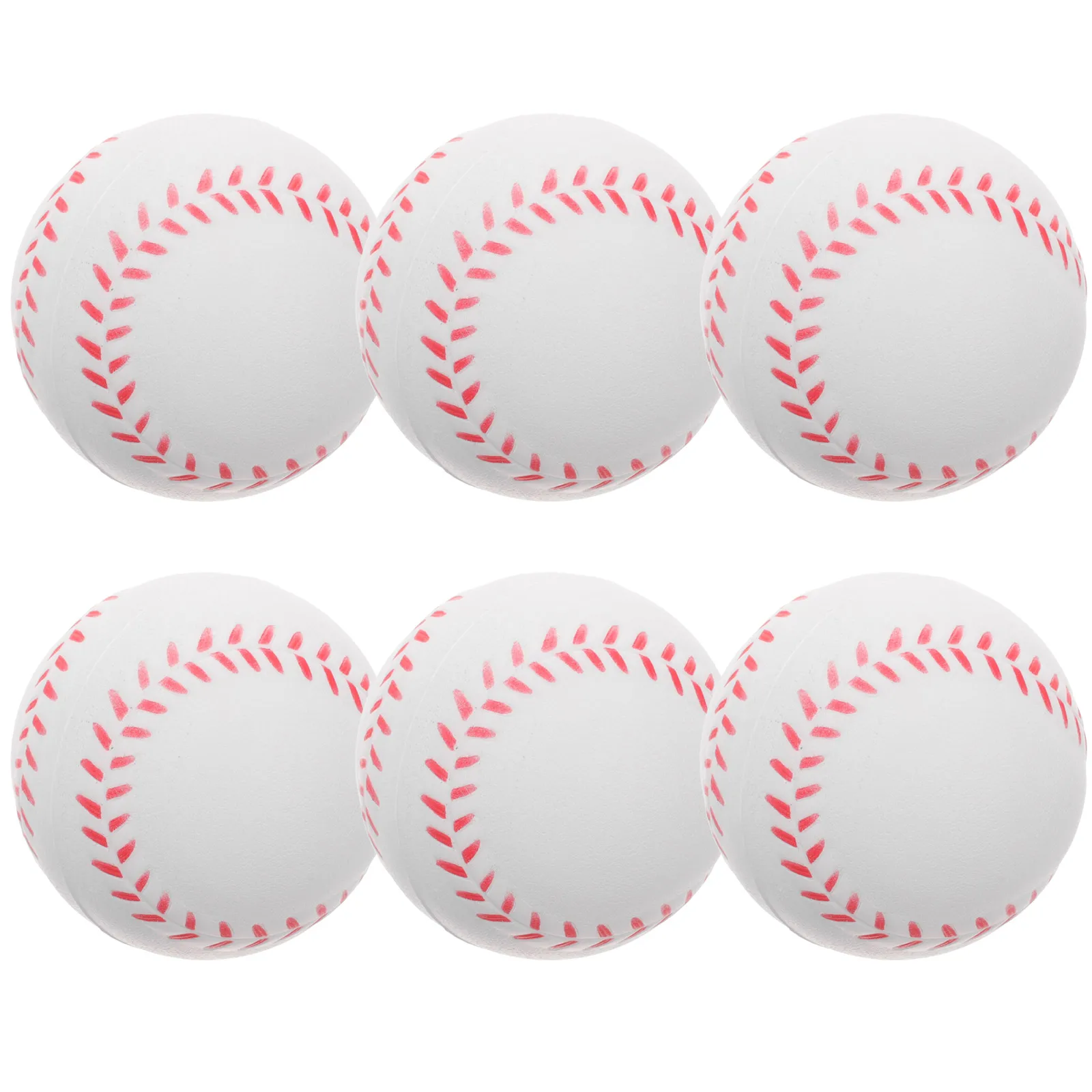 

6pcs White 8 Inch Training Baseballs Softballs for Kids Sports Practice Safe PU Foam Balls Team Sports Beginner