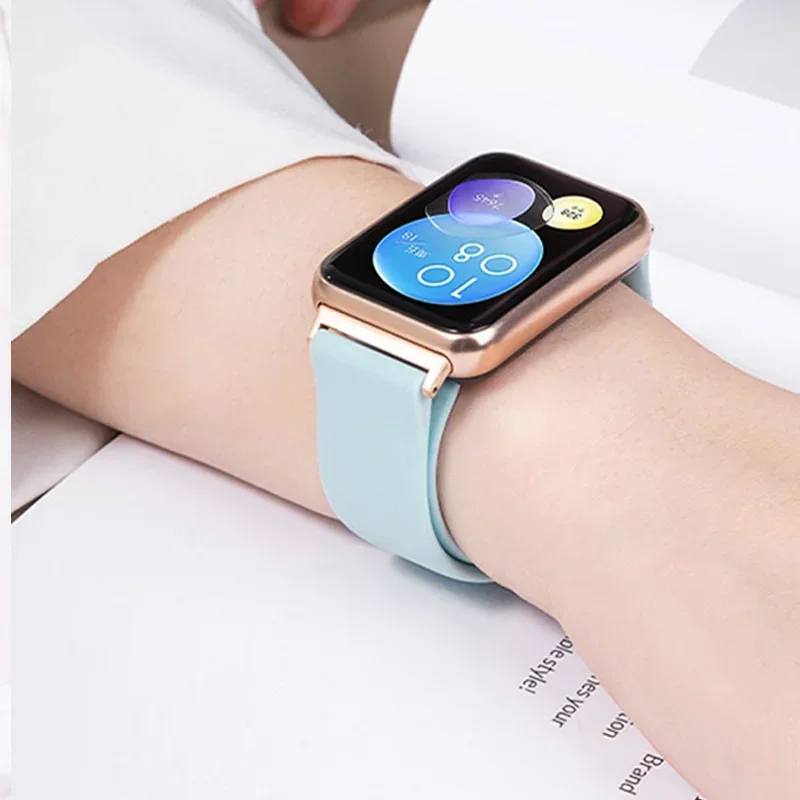 Sport watchband For Huawei Watch FIT 2 Strap smart Wrist metal Buckle waterproof Band Silicone bracelet fit2 correa Accessories image 5