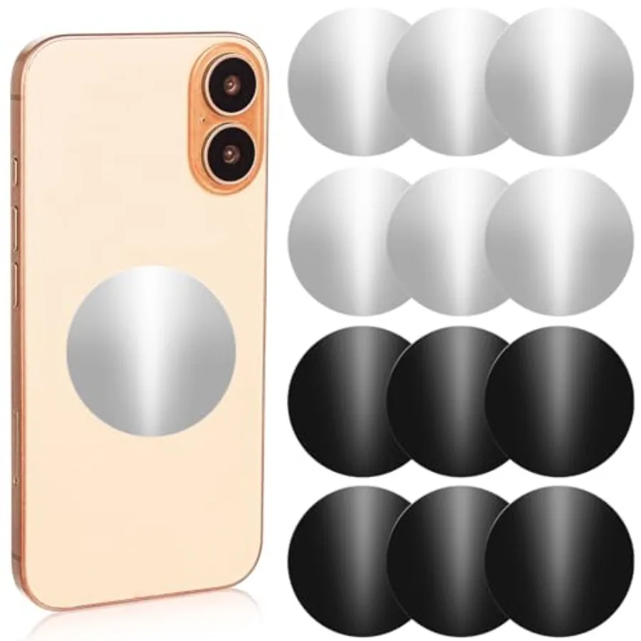 

12 Pack Universal Metal Plate Magnet Car Mount Holder with Adhesive for Magnetic Car Phone Holders Wall Magnets Round Disk Iron