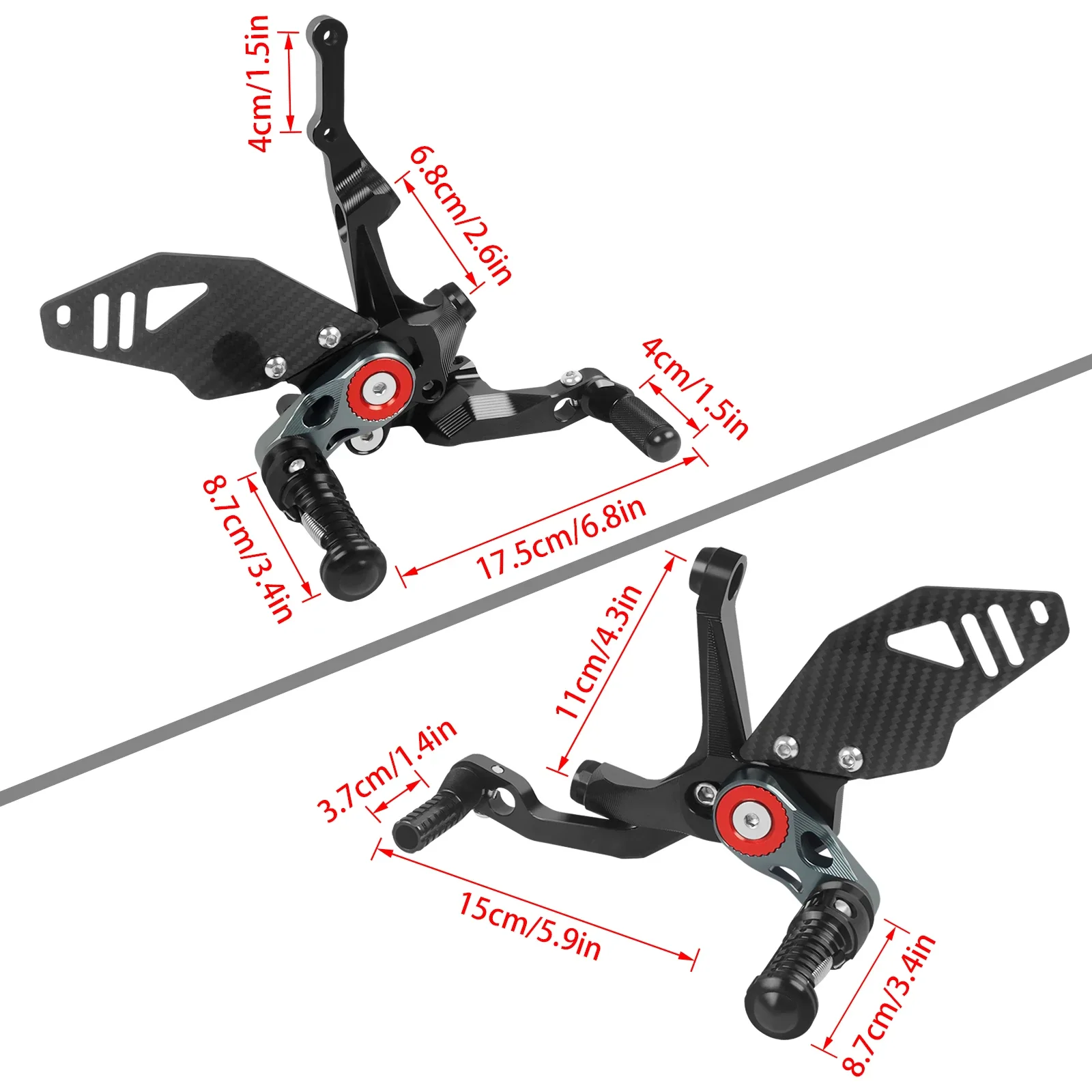 New Carbon fiber rear footrest kit for motorcycle, rear footrest set for DUCATI Streetfighter V2 StreetfighterV2 2022 2023 2024
