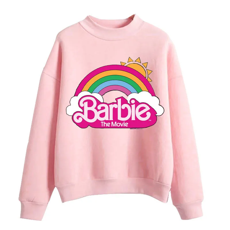 2024 Genuine New Men\'s and Women\'s Sports Sweatshirt Jacket Hoodie Barbie Cartoon Cute Hooded Loose Casual Sweatshirt Gift