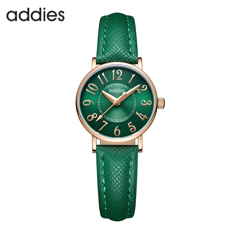 

ADDIES Women Watches for Ladies Luxury Brand Rose Gold Stainless Steel Green Crystal Bracelet Quartz WristWatch Relogio Feminino