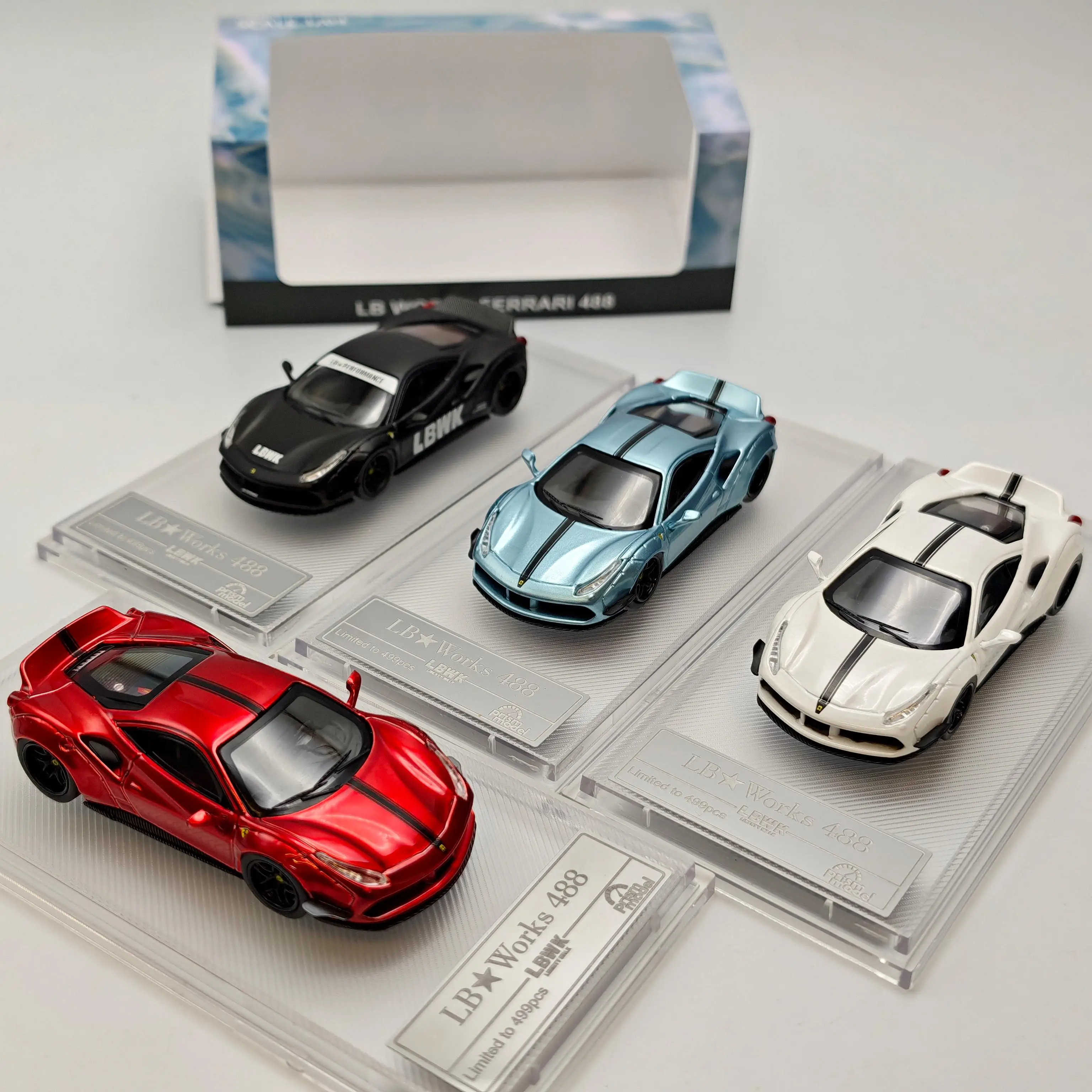 Prism Model PM 1:64 Prancing Horse 488 LBWK Supercar Alloy Diecast Model Car Collectible Gift