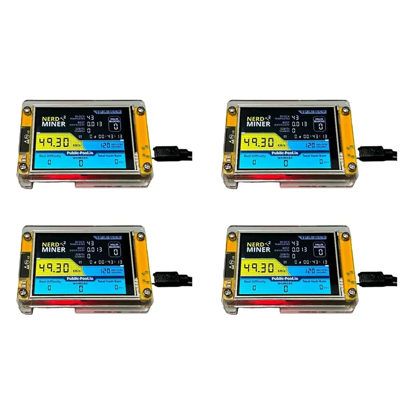 4X Brand New Nerdminer V3 2.8-Inch BTC Solo Lottery Nerd Miner Crypto Bitcoin Miner Solo Mining Machine-[Y03A]