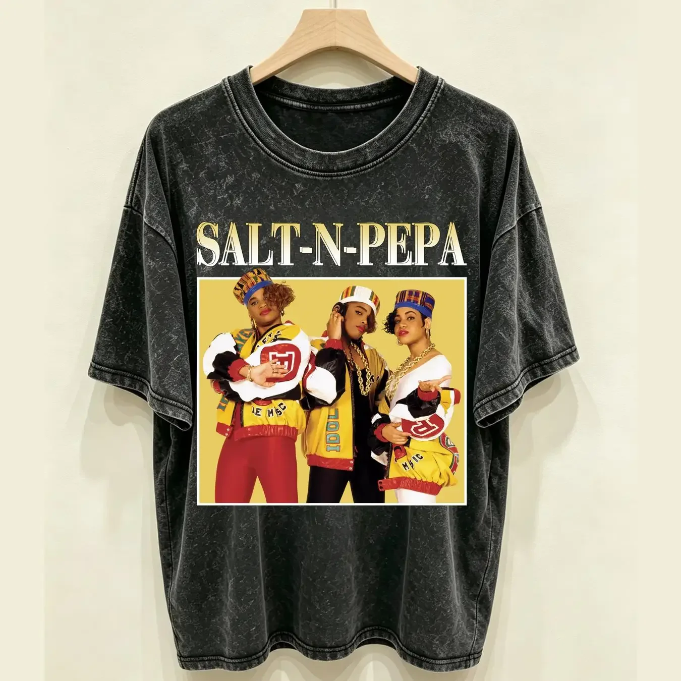 washed T Shirt Salt N Pepa Adult Small 90s Vintage Hip Hop Rap Retro Look Men  vintage Washed designer clothes fashion