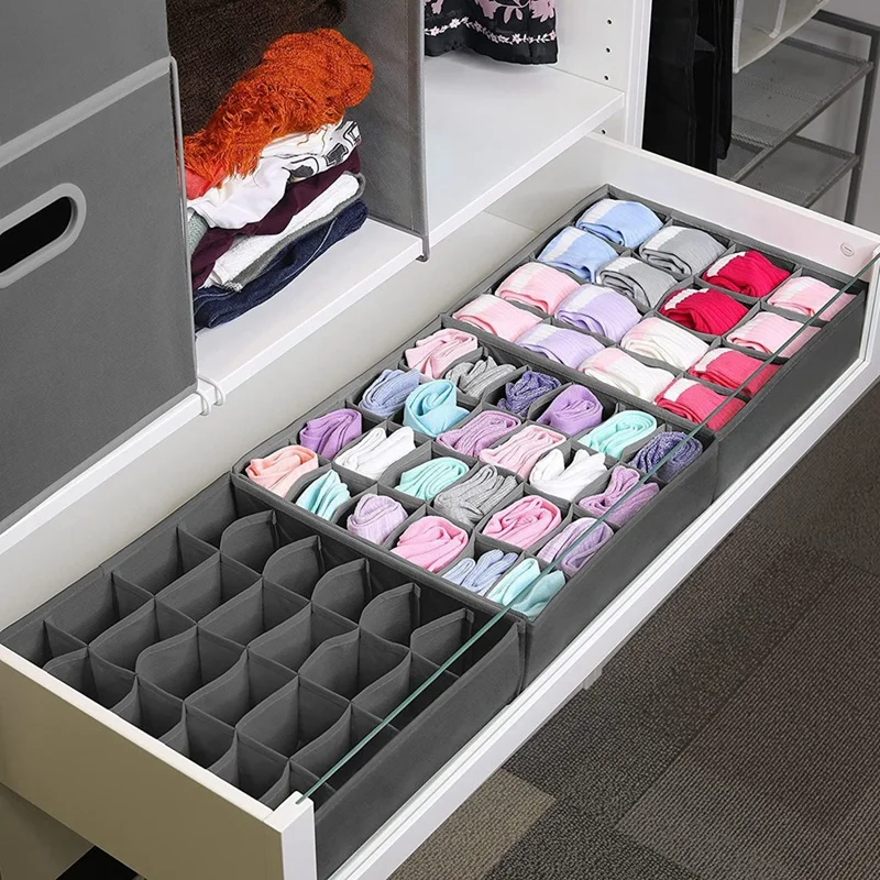 24 Cells Foldable Boxes Wardrobe And Drawer Order System For Socks And Small Accessories