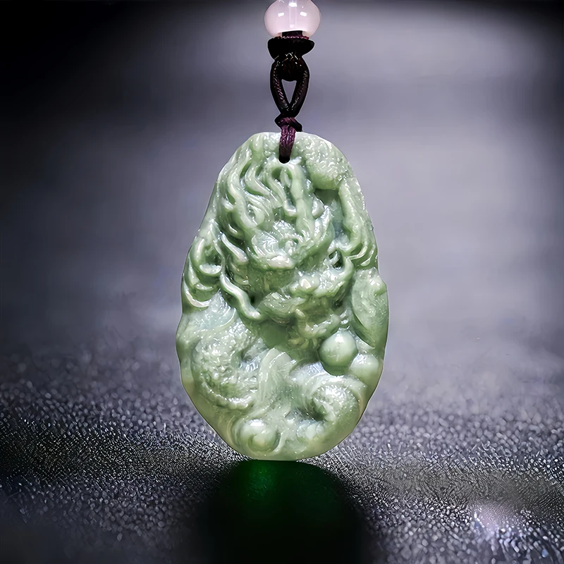 

Natural Real Jade Dragon Pendant Necklace Gift Talismans Chinese Carved Jewelry Stone Charm Amulet Gemstones Luxury Vintage