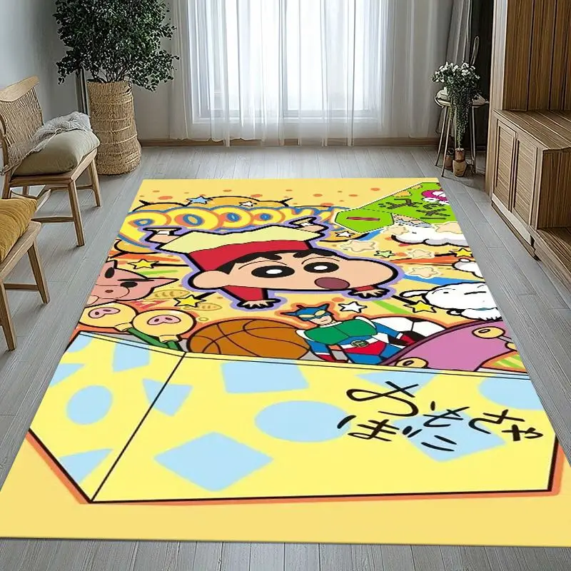 3D C-Crayon Shin-chans Cartoon Area Rug,Soft Non-Slip Carpet Mat for Living Room Bedroom Kids Playroom,Sofa Floor Rug,Home Decor