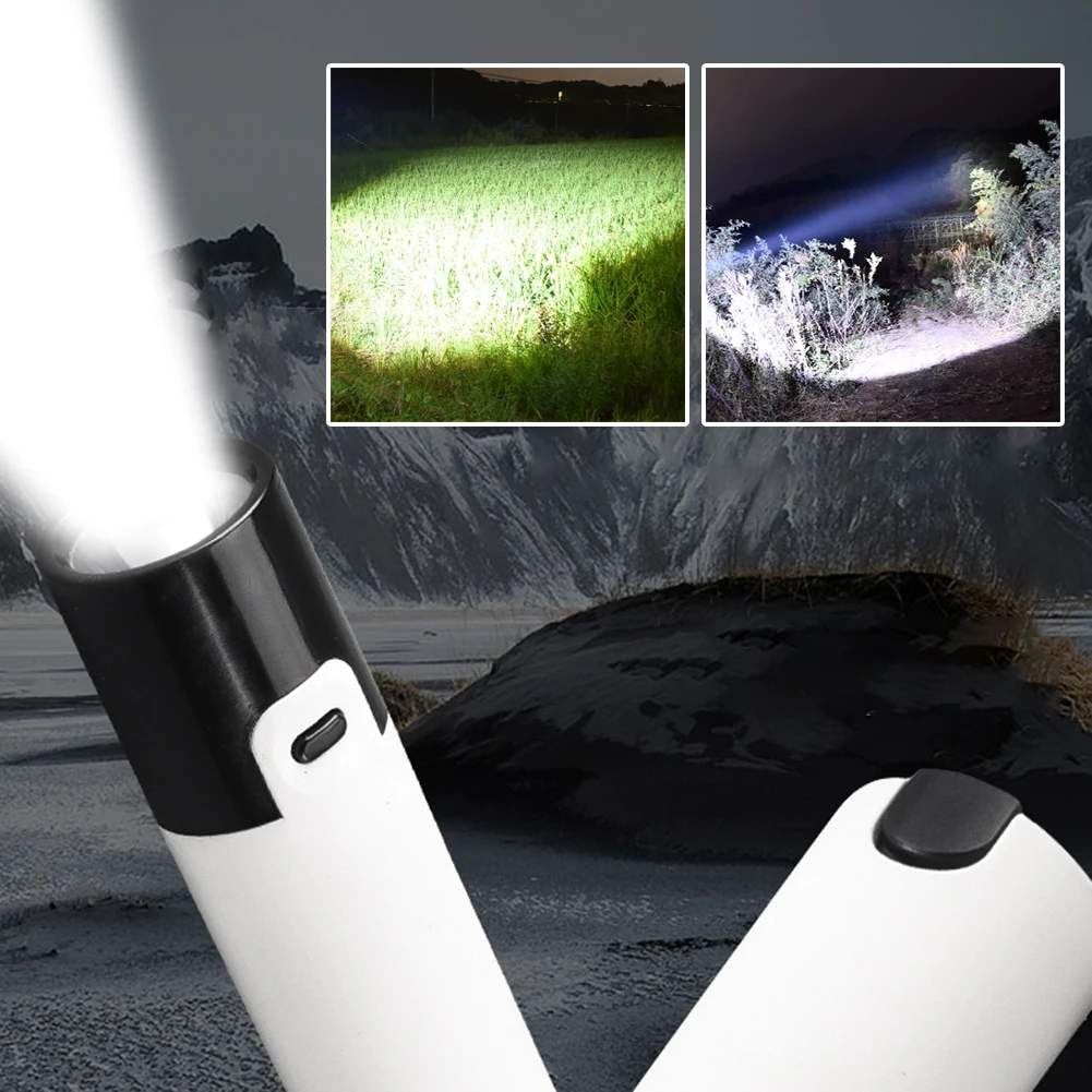 Mini Portable LED Flashlight Pocket USB Smart Charging led Torch With 18650 Lithium Battery for Camping Outdoor Emergency