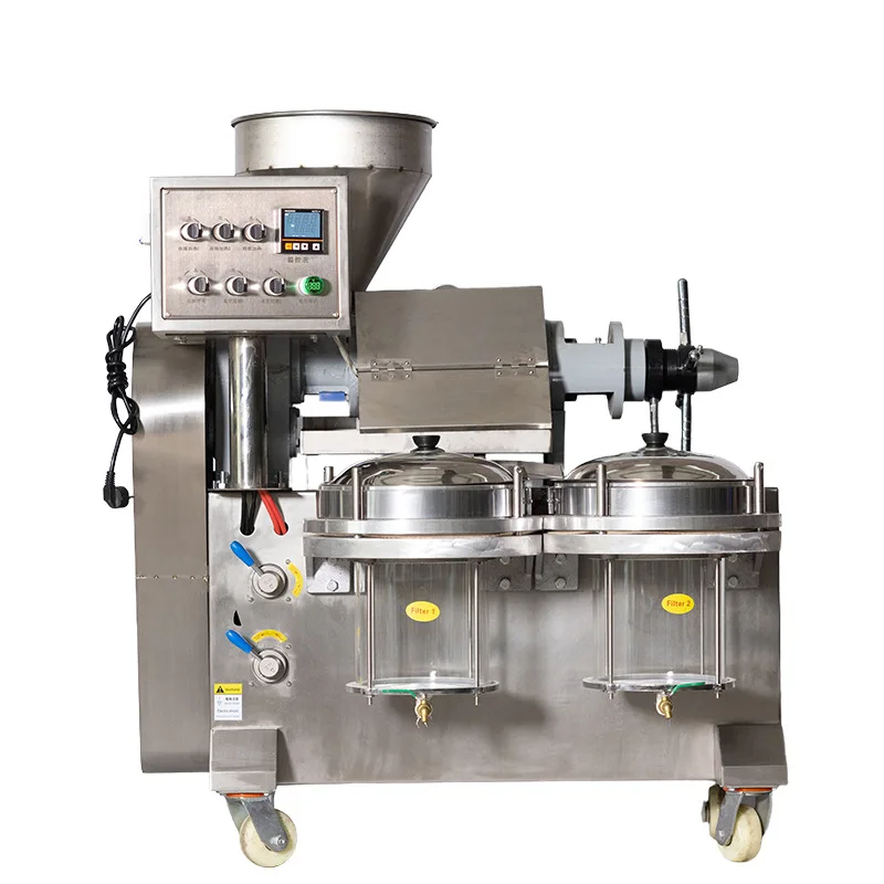 Household Multifunctional Spiral Oil Press Sunflower Rapeseed Peanut Oil Filter Double Barrel Press Spiral Press