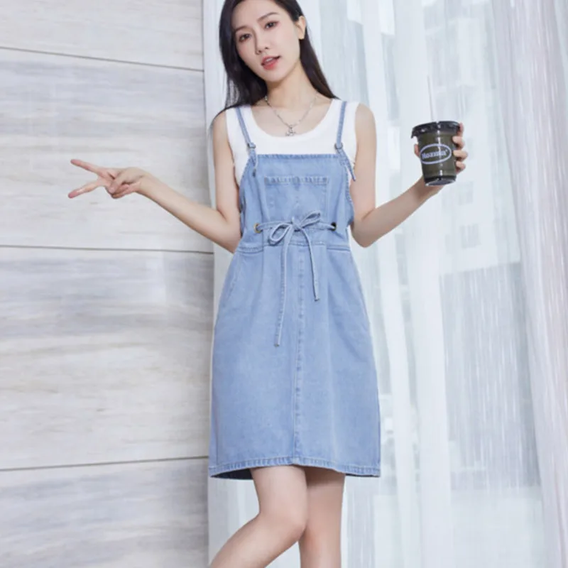 

Womens Sleeveless Denim Dress 2025 Spring Summer Casual Spaghetti Straps Jeans Dresses Elegant Daily Wear Outfits Female Clothes