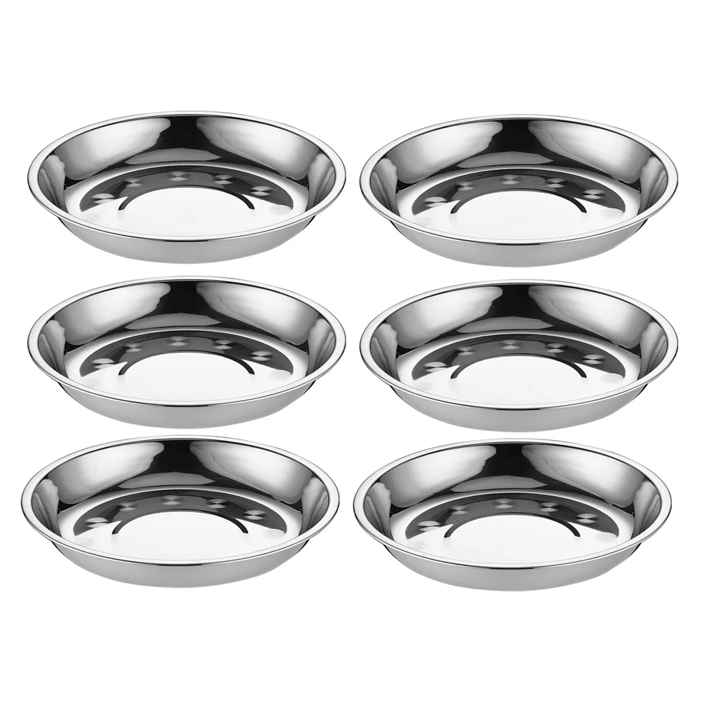 

Stainless Steel Disc Dish Round Tray Cuisine Storage Plate Steak Kitchen Supplies Home Fruit