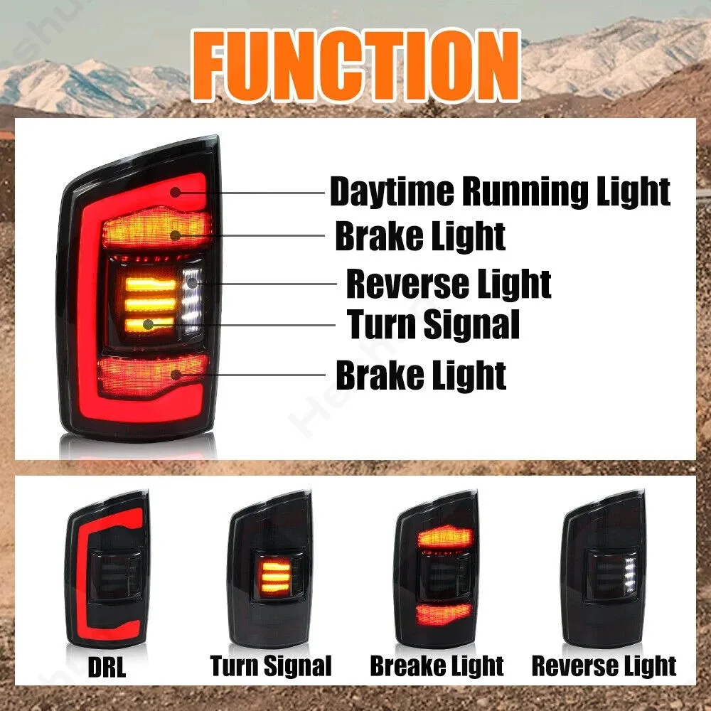 2 Pieces For Dodge RAM 1500 2500 3500 2002 2003 2004 - 2006 LED Tail Lights Assembly Taillamp Taillight Rear Brake Lamps Pickup