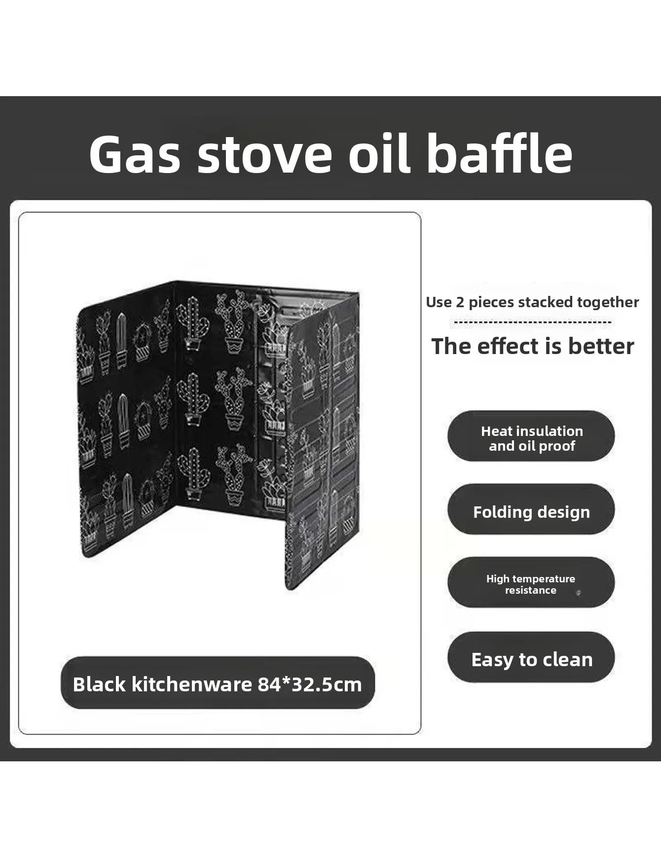 3PCS Kitchen oil baffle, stove oil baffle, aluminum foil insulation board, oil barrier board, foldable gas stove oil block view 2