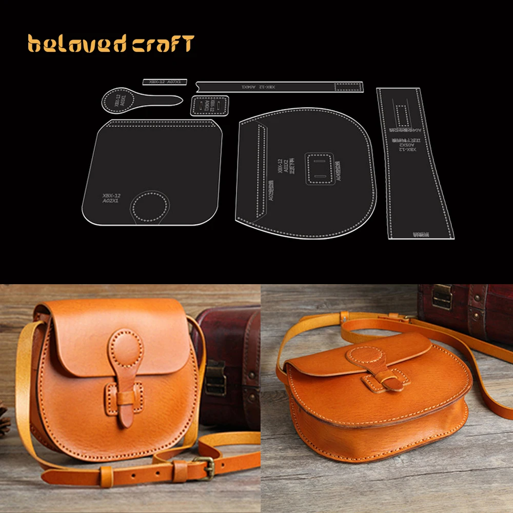 

BelovedCraft Leather Bag Pattern Making with Kraft Paper and Acrylic Templates for Shoulder Bag DIY Tool Pattern Template