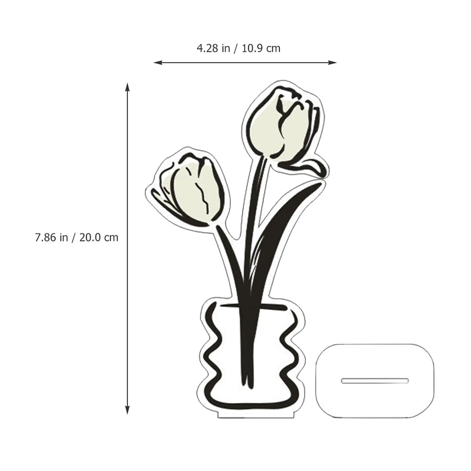Acrylic Tulip Shaped Picture Holder Clip for Photos Memos Postcards Name Cards Desktop Tabletop Display Wedding Party Decoration