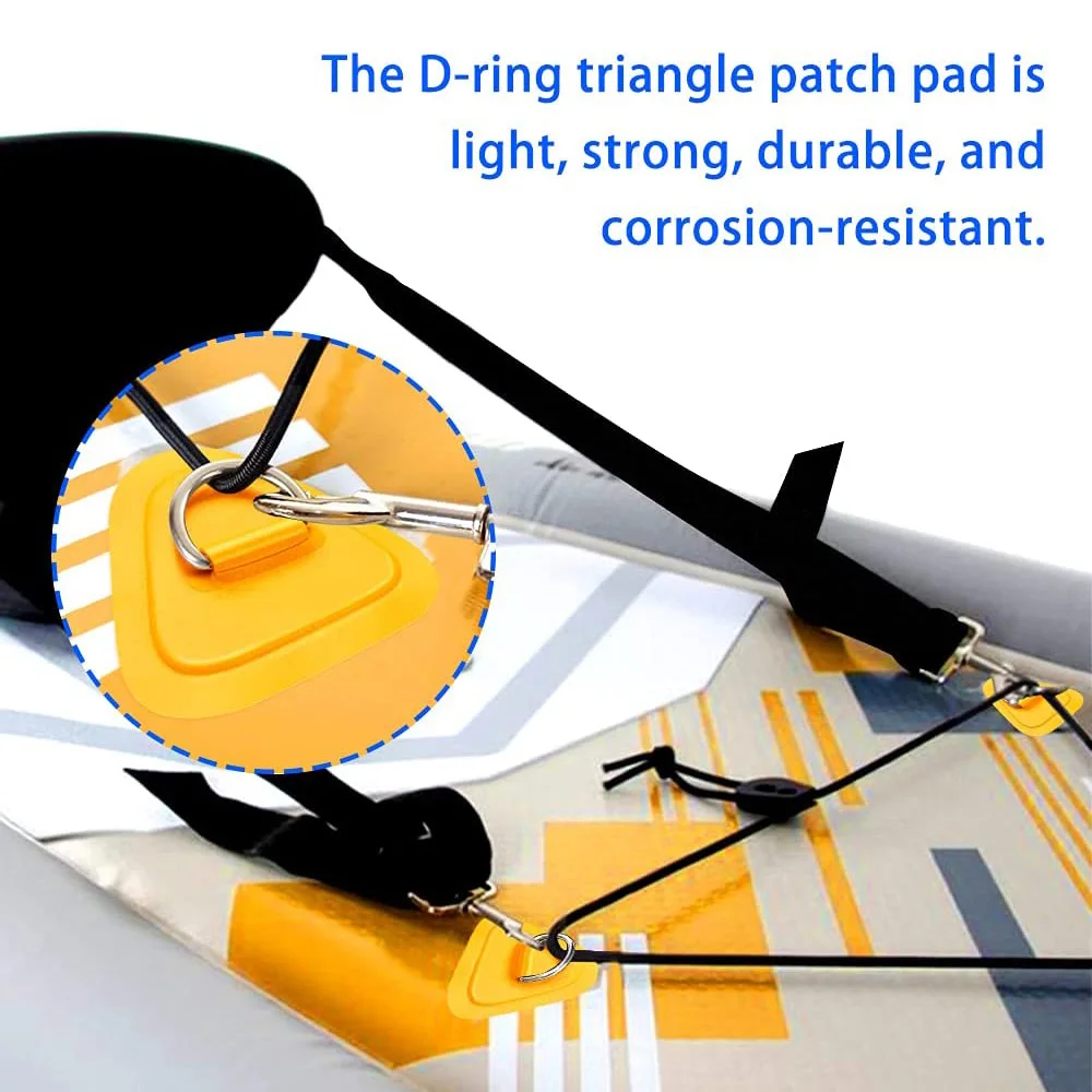 6Pack D-Ring Patch for Inflatable Boat Kayak Dinghy SUPs D-Ring PVC Patch Kajak Rafting Akcesoria Żółty